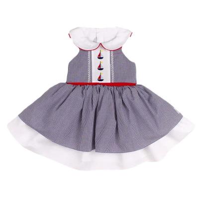 China Washable Baby Girls Dress Toddler Girls Clothes High Quality Irregular Layered Baby Dress Sleeveless Collar Doll Clothes for sale