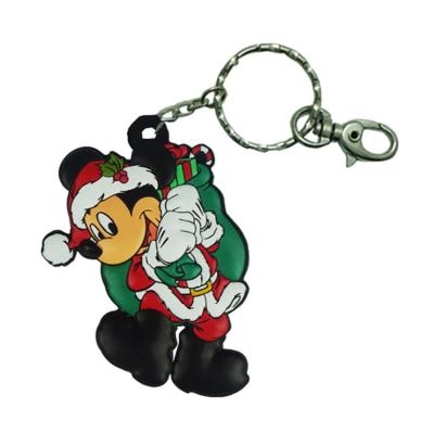 China Customize (2D or 3D) Custom Logo 3d Cartoon Print PVC Soft Key Chain Silicone Advertising Gifts Key Chain with Metal Keyring for sale