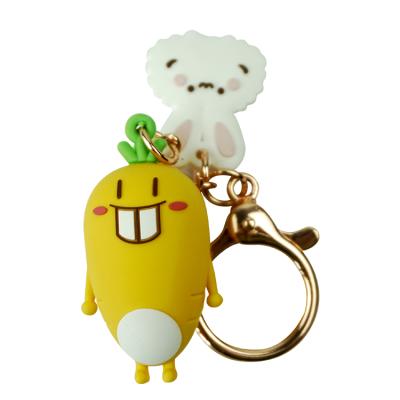 China Customize (2D or 3D) llavero anime gift shape 3d silicone pvc custom logo company key chain soft rubber 2d keychain for sale