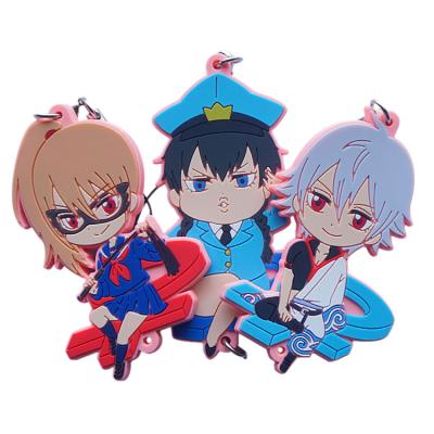 China Customize (2D or 3D) Custom Design Soft PVC 3d PVC Key Chains Cartoon Anime Silicone Promotional Key Chains For Gift for sale