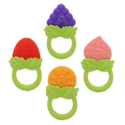 China Toy Factory Custom Eco-Friendly Soft Shape Silicone Baby Teether Infant Food Fruit Teether for sale