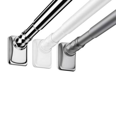 China Modern Custom Bathroom Shower Curtain Stainless Steel Spring Tension Rod Telescopic Metal Curtain Rod for sale