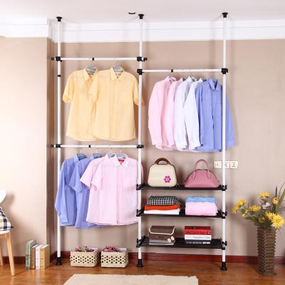 China Modern Small Clothing Rack Mobile Hanger Rack Designs Metal Portable Clothes Rack For Bedroom for sale