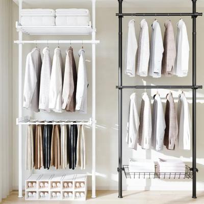 China Modern Heavy Duty Clothes Rack Open Wardrobe Rack Clothing Rack With Shelves for sale