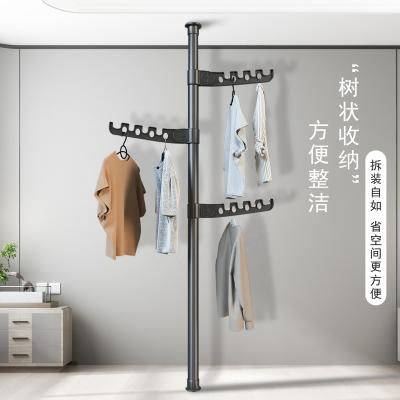 China (Size)Adjustable Hot Sale 3 Hook Clothes Hanging Rack Metal Tree Floor Corner Stand Entryway Coat Rack Clothes Rack for sale