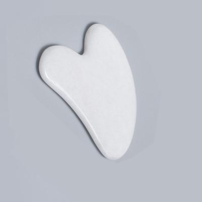 China Personal Skin Care High Quality OEM Promotion Natural Crystal White Jade Stone Facial Massage Gua Sha Board for sale