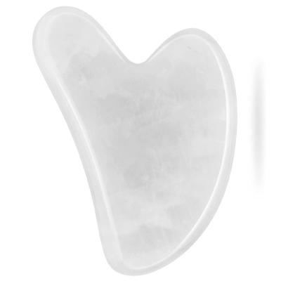 China Personal Skin Care Factory Wholesale Guasha Scrapping Facial Massage Tools White Clear Crystal Jade Stone Gua Sha Board for sale