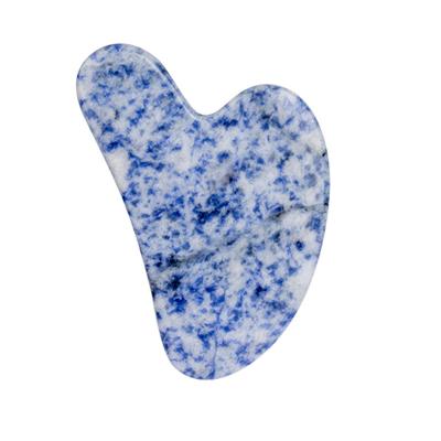 China Personal Skin Care High Quality Low Price Natural Jade Stone Blue Point Crystal Gua Sha Facial Massage Tools for sale