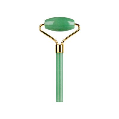 China Whitening Amazon Hot Sale 100% Natural Authentic Old Green Aventurine Spikey Jade Roller For Face Massage for sale