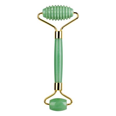 China Whitening Amazon Hot Sale 100% Natural Authentic Spikey Green Aventurine Arc Jade Roller Skincare Tools for sale