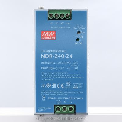 China MeanWell NDR-240-24 24V 48V DINRail PFC 10A Power Supply Industrial Control System AC Voltage Transformer NDR-240-24 for sale