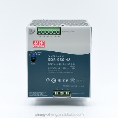 China MeanWell SDR-960-48 24V 48V DINRail PFC 40A Power Supply Industrial Control System AC Voltage Transformer SDR-960-48 for sale