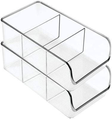 China Wholesale High Quality Viable Separate Clear Plastic 3 Piece Food Container Fridge Stackable Organizer for sale