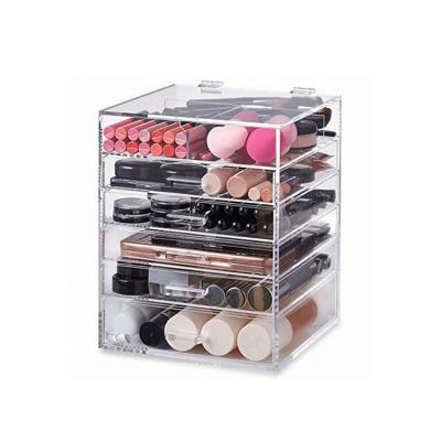 China 423651 Acrylic Wholesale Multi-Function Jewelry Space Saving Multi-Layer Cosmetic Storage Box Makeup Beauty Tool Organizer for sale