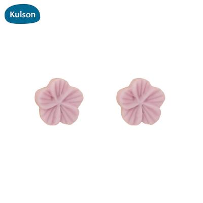 China Wholesale Fashion Cute Ceramic Handmade Cute Flower Shaped Stud Earrings For Kids Girls Daily Wear for sale