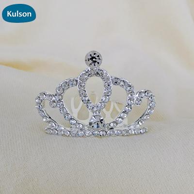 China Zinc Alloy/Rhinestone Children Small Crown Rhinestone Wedding Silver Bridal Tiara Zinc Alloy Princess Crystal Mini Hair Comb for sale