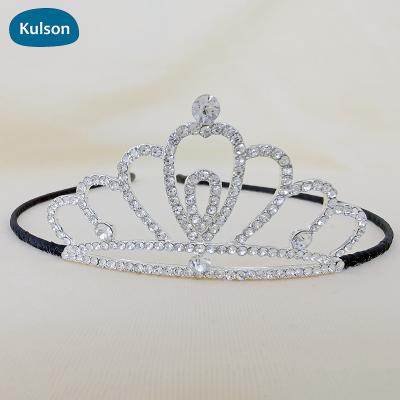 China Children silver plated zinc alloy/rhinestone faux stone bridal princess crystal zinc alloy wedding crowns tiaras for sale