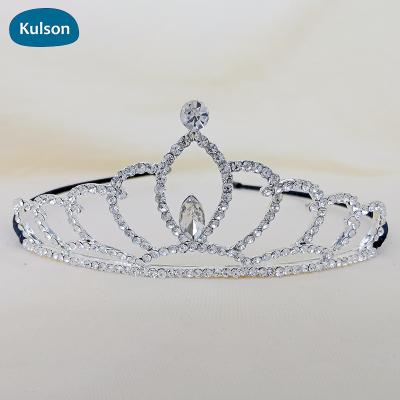 China New Fashion Silver Plated Zinc Alloy/Rhine Rhinestone Rhinestone Princess Bridal Crystal Wedding Tiaras Crowns for sale