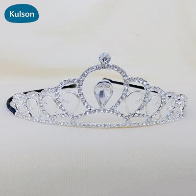 China New Fashion Rhinestone Zinc Alloy / Rhinestone Silver Plated Tiaras Princess Bridal Crystal Wedding Crown Kids Girls for sale