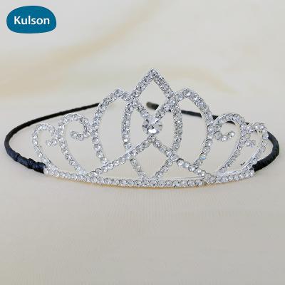 China Children silver plated zinc alloy/rhinestone fashion rhinestone bridal princess crystal zinc alloy wedding mini crowns tiaras for sale