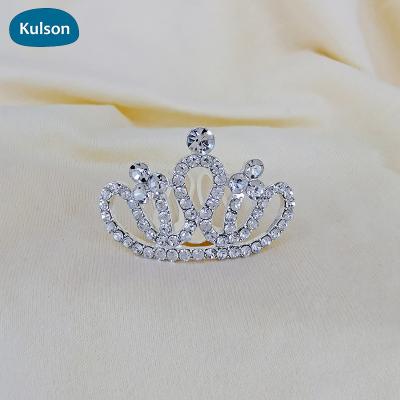 China Anniversary wedding bridal zinc alloy/rhinestone lt.pink zinc alloy crystal rhinestone princess small crown mini silver comb tiara for sale