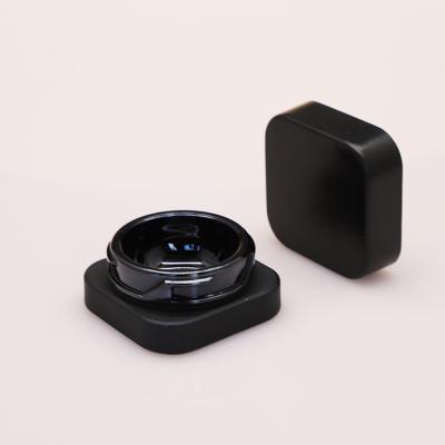 China 5g 9g cosmetic jar black square child safe function for eye cream cosmetic packaging jar for sale