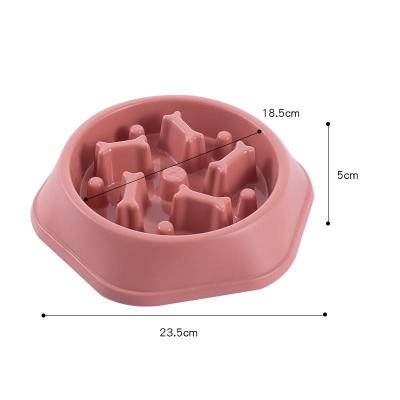 China Wholesale High Quality Plastic Bone Shape Slow Feeding Food Viable Slow Feeder Cat Dog Bowl Pet Bowl With Slip for sale