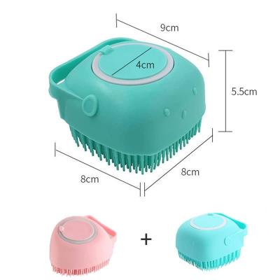 China Viable Dog Bath Brush Pet Brush Massager Shampoo Dispenser Soft Silicone Brush Rubber Hair for Dogs and Cats Shower Grooming for sale