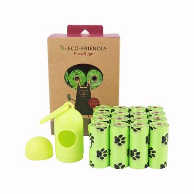 China Custom Sustainable Printed Eco Friendly Biodegradable Compostable Disposable Scented Green Cornstarch Doggie Waste Poop Bags for sale