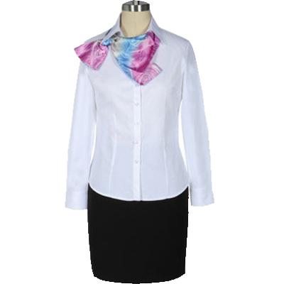 China Latest Anti-wrinkle Work Wear Ladies Uniform Office Uniform Design Cropped Shirts For Women for sale