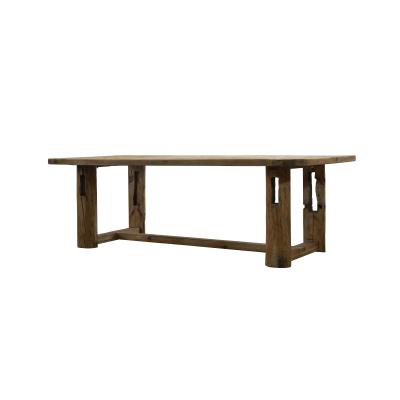 China Vintage Solid Wood Furniture Reclaimed Solid Wood Dining Table With Rough Legs For Dining Desk And for sale