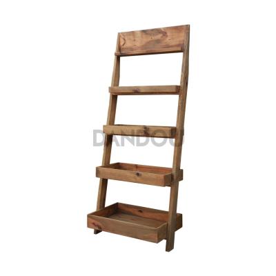 China Living Room Furniture Bookcase Narrow Wooden Industrial Repurposed Repurposed Leaning Book Shelves Home Shelf for sale