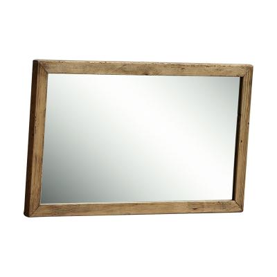 China Hot Sale Solid Wood Wood Frame Square Mirror Recycled Pine Wood Wall Mirror for sale