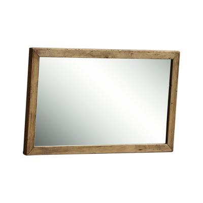 China Hot Sale Solid Wood Wood Frame Square Mirror Recycled Pine Wood Wall Mirror for sale