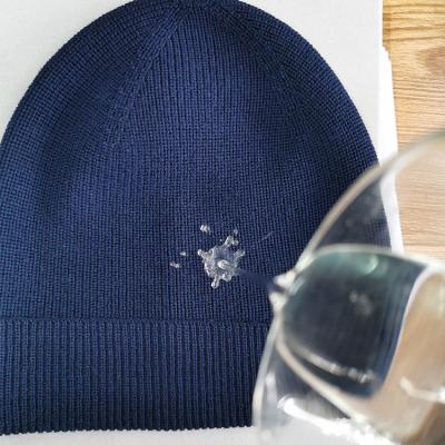 China Wholesale RTS Navy Blue Waterproof Unisex Plain Knitted Winter Hat Custom Design Logo Beanie Hat for sale