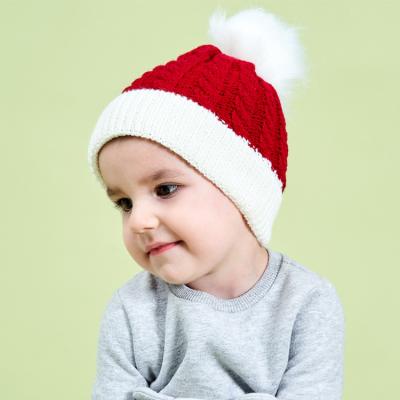 China Baby Beanie Hat With Pom Pom Knitted Winter Wholesale Newborn Kids Striped Hats 0-3 Year Old for sale