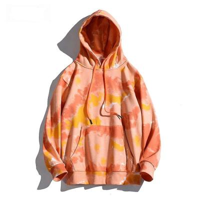 China Anti-pilling Couples Pocket Hoodie Loose Sweatshirt Hip Hop Custom Pocket Large Plus Size Tie Dye Hoodie Women for sale