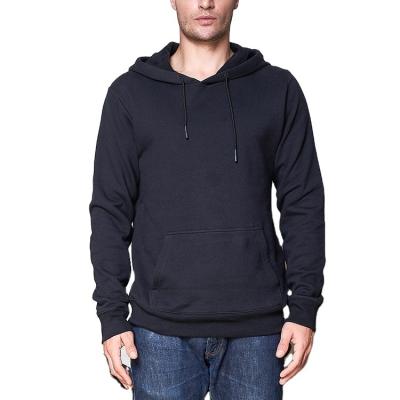 China 100% Custom Made Terry Hoodies Men With Big Pocket Anti-Wrinkle Drawstring Hood Sweatshirts Black Cotton Hoodie Mens Sportswear for sale