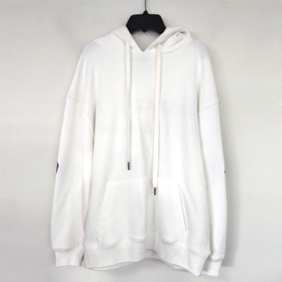 China Custom Back Embroidered White Hoodie Women Oversize Men Sweatshirt Anti-wrinkle Pullover White Plain Hoodie Unisex for sale