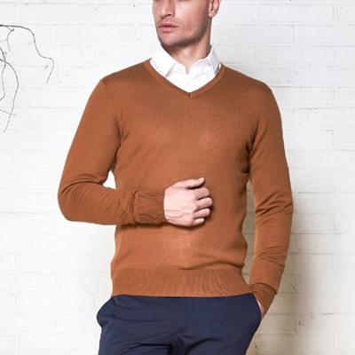 China Custom Anti-wrinkle Fashion Design Plain Cotton/Wool/Acrylic V-Neck Long Sleeve Men Knit Sweater Men Knitsweater for sale