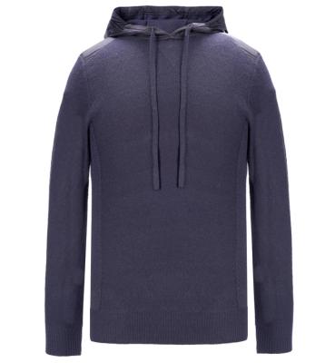 China custom Anti-wrinkle label cotton and acrylic computer knitted and woven fabric Hood Mens Pullover Sweater for sale