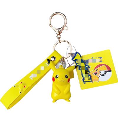 China Plastic Kawaii Pika Go Key Chain Keychains Anima Mini Figure Model Toys Gift Ring TOMY Cartoon PVC Action Figure Eevee Dolls for sale