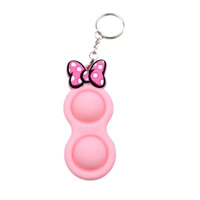 China Creative Silicone Frontier Pioneer Decompression Toy Mickey Minnie Key Pendant Cartoon Characters Squeeze Keychain for sale