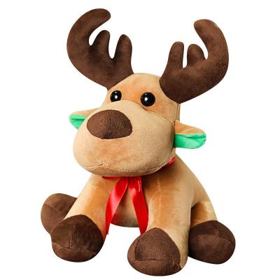 China Cute Stuffed Elk Doll Santa Claus Giraffe Doll Christmas Plush Toy Decorations for sale