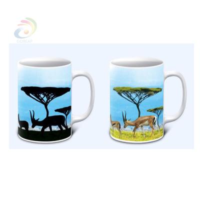 China Custom Viable Ceramic Mug Cold Water Heat Sensitive Color Changing Thermal Coffee Mug for sale