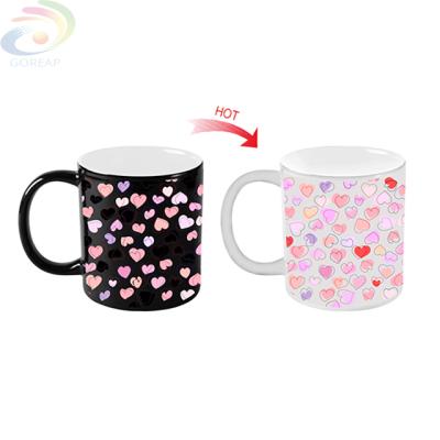 China Viable Temperature 11OZ Change Color Magic Cup Ceramic Coffee Mug for sale