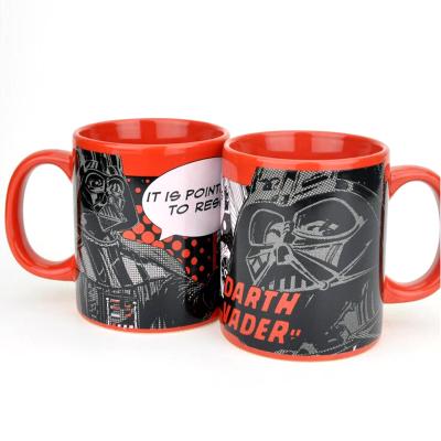 China Viable Customized Unique Coffee Mugs Color Glazed Ceramic Water Cup Mug With Customized Movie Animation for sale