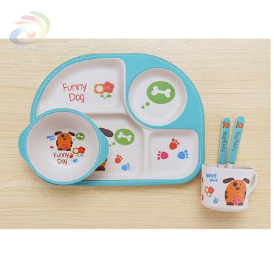 China Sustainable Customized Cute Bamboo Fiber Baby Dish for sale