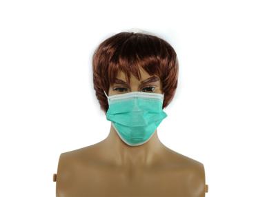 China Non Toxic Green Disposable Face Mask Comfortable With CE FDA ISO13485 for sale