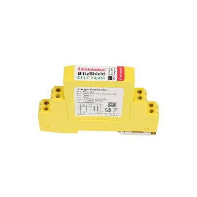 China Shielding Four Single Line Control 24V 48V 10KA 20KA 24/4M Data and Signal SPD Interceptors Industrial Lightning Surge Protection Protector for sale